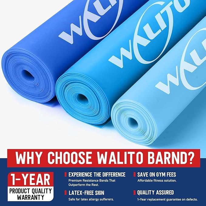 WALITO Resistance Bands for Working Out, Exercise Bands for Women and Men, Workout Bands for Physical Therapy, Stretch, Recovery, Pilates, Rehab, Strength Training and Home Gym - Bloomnest