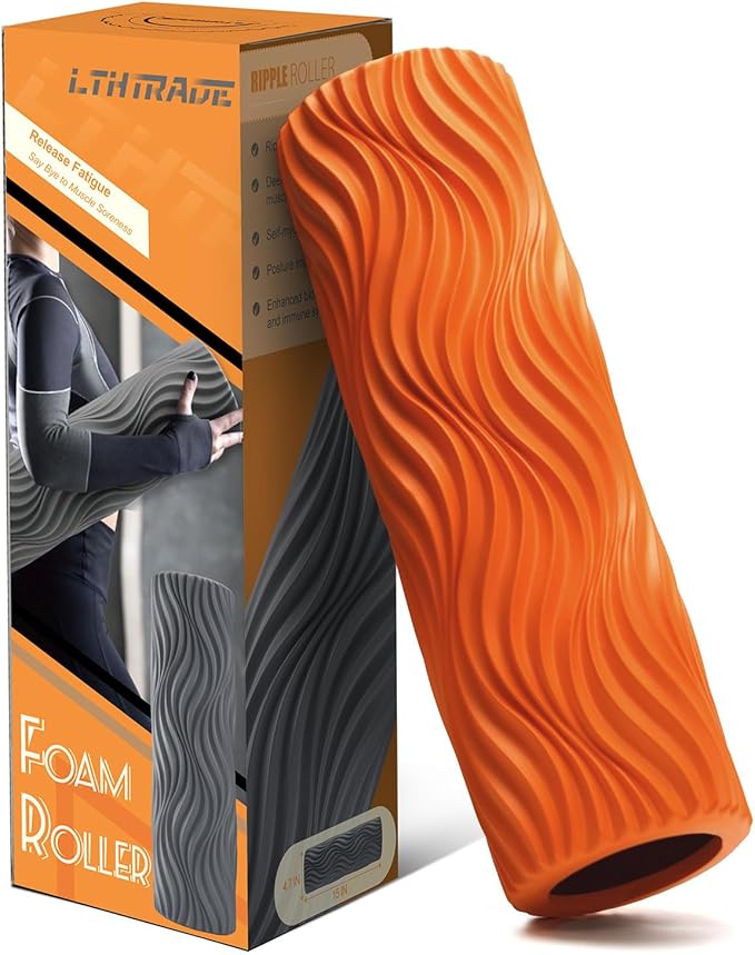 Foam Roller, Trigger Point Foam Roller Massage Roller for Physical Therapy & Back Pain, Deep Tissue Massage Roller for Exercise, Pilates, Yoga (Orange) - Bloomnest
