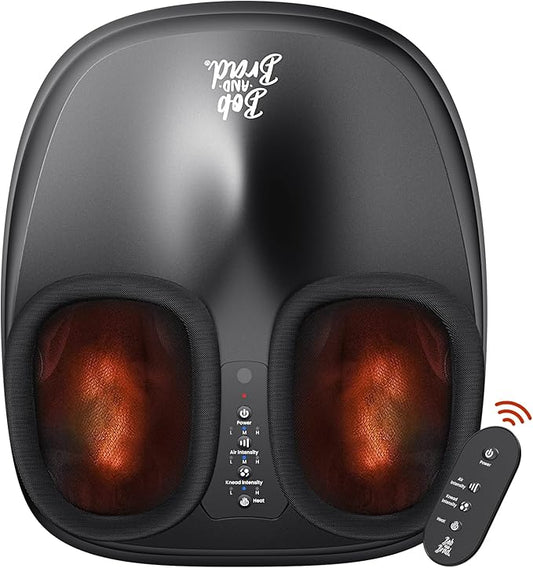 BOB AND BRAD Foot Massager with Heat and Remote,Shiatsu Deep Kneading Electric Feet Massager Machine for Plantar Fasciitis, Men Size 12