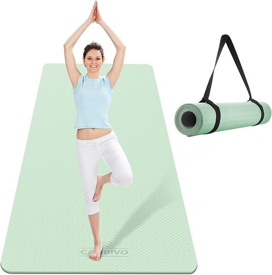 CAMBIVO Extra Wide Yoga Mat for Women and Men (72"/84"x 32"x 1/4") TPE Workout Mat, Non-slip Large Exercise Fitness Mat for Yoga, Pilates, Workout - Bloomnest