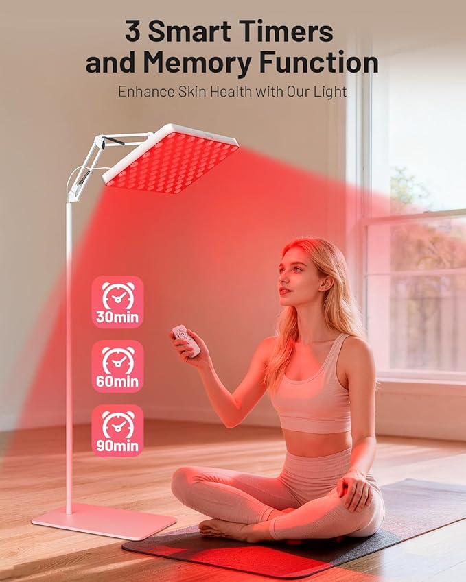 SUXIO Red Light Therapy for Face & Body, 165 Red LED Therapy Lamp, Red Light Therapy Panel with Remote, Deep 660nm - 820nm Near Infrared Light Therapy for Body SUXIO