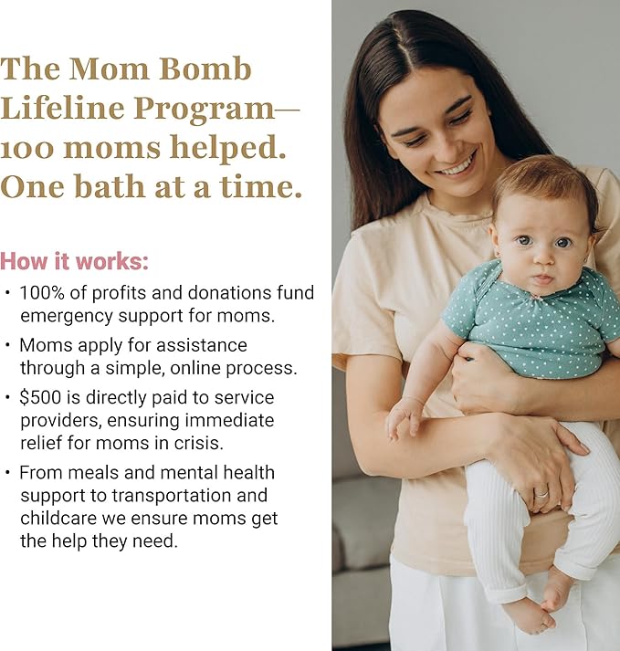 Mom Bomb Eucalyptus Rose Bath Bomb – Essential Oils, Clean Ingredients – Relaxing Aromatherapy Fizz, Skin-Softening – Made in USA - Gift for Women 7 Ounce - Bloomnest