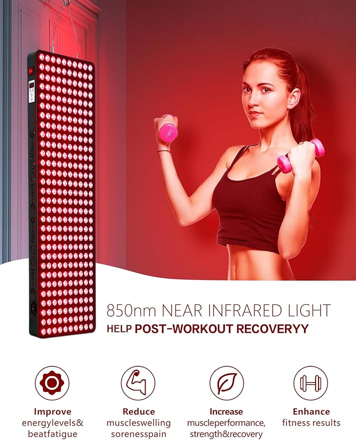 Red Light Therapy for Body Face,Extra Large Infrared Red Light Therapy Panel Full Body for Pain Relief,LED 660nm Red Light Panel & 850nm Near-Infrared Therapy Device (300 LEDs - 1500W) SUPERSRED