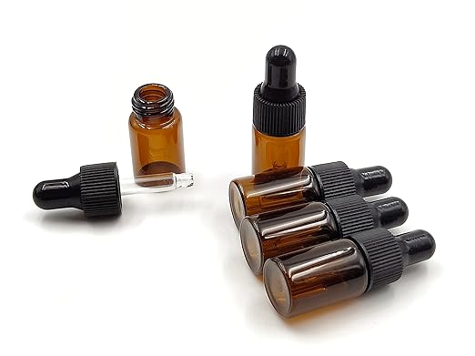 15Packs 3ml Tiny Amber Glass Mini Dropper Bottles for Essential Oils, Cosmetics, and Liquid Small Empty Travel Sample Vials with Dropper and Black Caps YYNGJCK