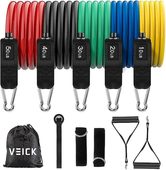 VEICK Resistance Bands, Exercise Bands, Workout Bands, Resistance Bands for Working Out with Handles for Men and Women, Exercising Bands for Fitness Weights Work Out at Home - Bloomnest
