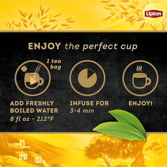 Lipton Black Tea Peach Mango, Pyramid Tea Bags, Flavored Teabags for a Refreshing Cup of Tea, 80 Total Tea Bags (20ct - Pack of 4) - Bloomnest