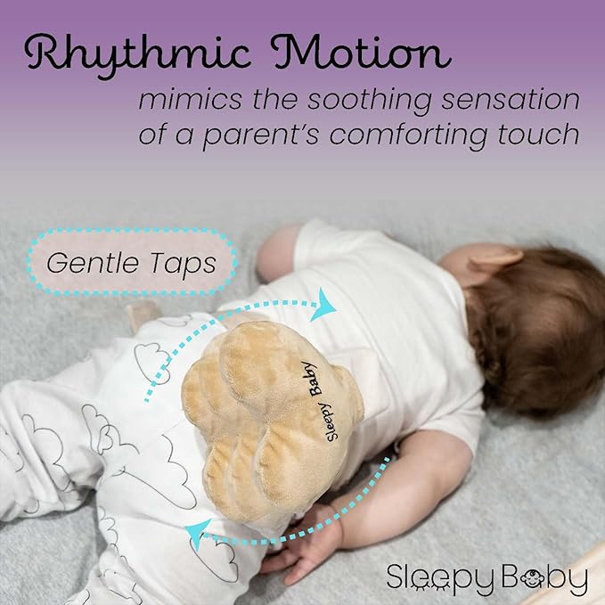 Sleepy Baby Shh White Noise Machine with Gentle Rhythmic Tapping | Mimics Parents Soothing Touch | Adjustable Speeds & Belt | Helps Reduce Constant Holding and Rocking - Bloomnest