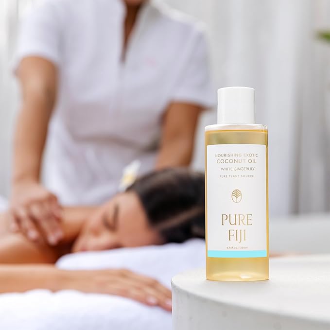 PURE FIJI Nourishing Exotic Coconut Body Oil, White Gingerlily (7.7 fl oz/230ml) - Bloomnest