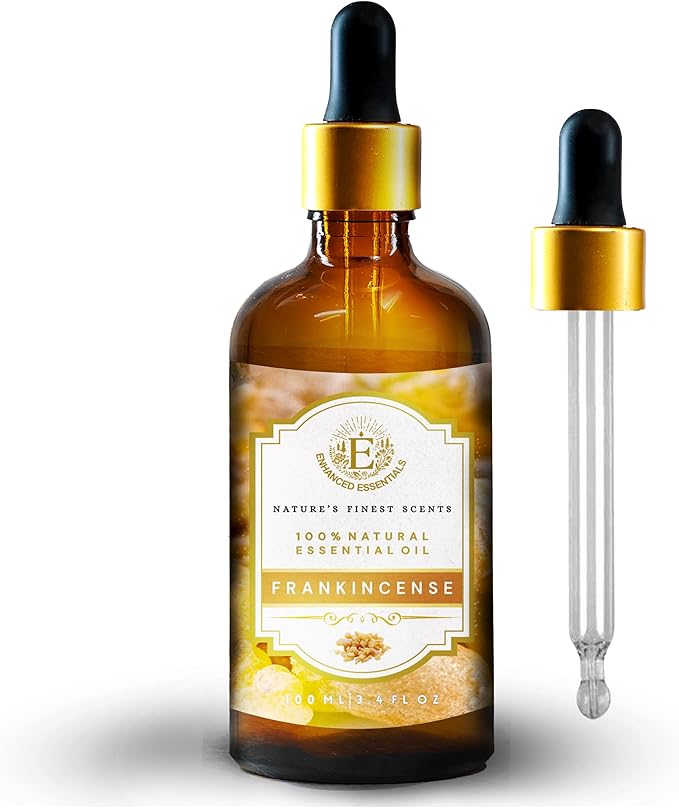 Luxurious Frankincense Essential Oil by Enhanced Essentials| Slow Distilled & Pure| for Home,Diffusers,Skin & Hair Care,Aromatherapy,Meditation,Incense,Soap & Candle Making|with Glass Dropper|100 ml Bloomnest