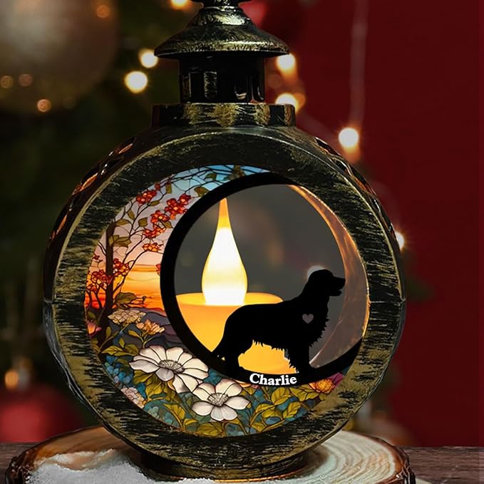 WRAPPINESS Do Not Cry Because It is Over - Personalized Custom Christmas Lantern, Memorial Lantern for Loss of Dog, Deepest Sympathy Gift for Pet Loss, Hardest Goodbye Dog Remembrance Gift (A01) - Bloomnest