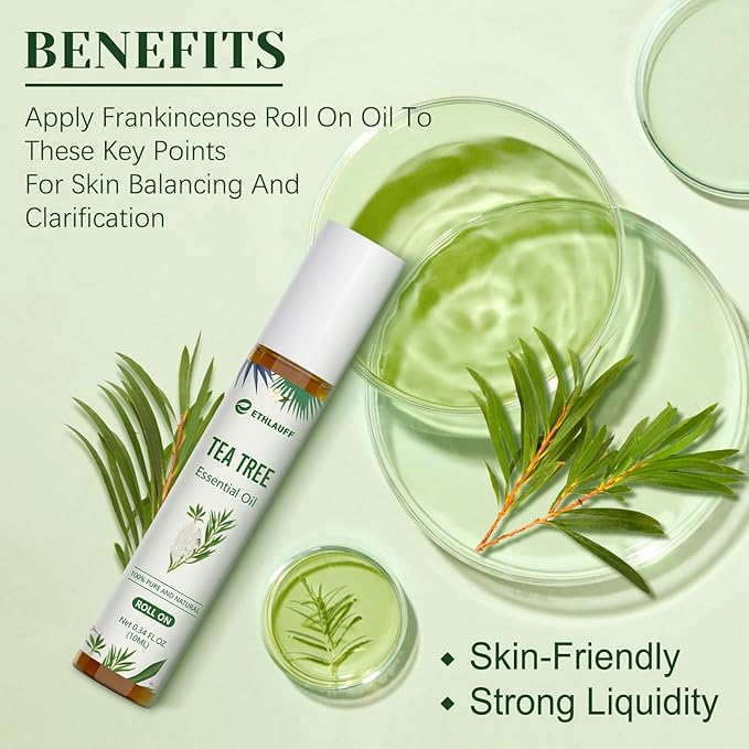 Tea Tree Oil Roll On - 100% Pure Tea Tree Essential Oil for Skin - Premium Quality Aromatherapy Oil - Bloomnest