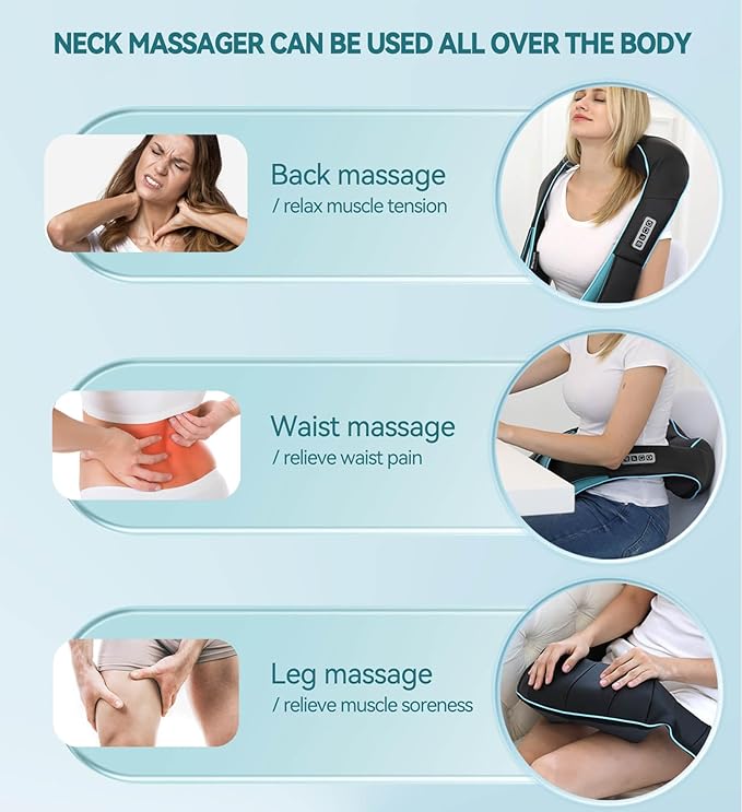 Mo Cuishle Shiatsu Neck and Shoulder Massager with Heat – Deep Kneading Massage for Relaxation – Ideal for Christmas, Mother's Day, Father's Day, Gifts for Men, Women, Mom and Dad - Bloomnest