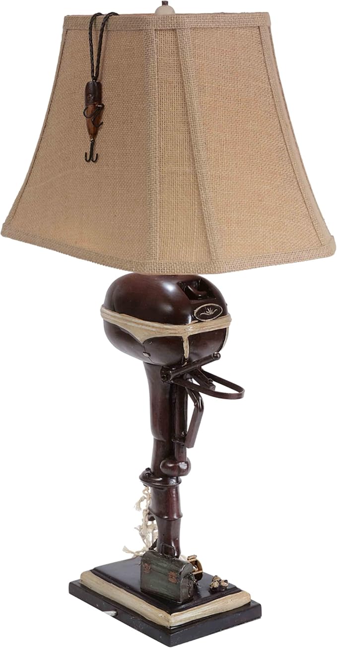 BLACK FOREST DECOR - Vintage Motor Boat Lamp - Nautical Lamp for Cabin, Living Room, Nightstand, Desk, 30" x 16" x 11" - Bloomnest