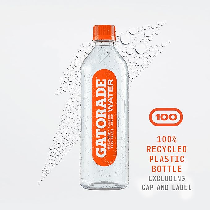 Gatorade Water, Unflavored, Electrolyte infused for great taste, Alkaline PH 7.5 or higher, 20 Fl Oz (Pack of 12) - Bloomnest
