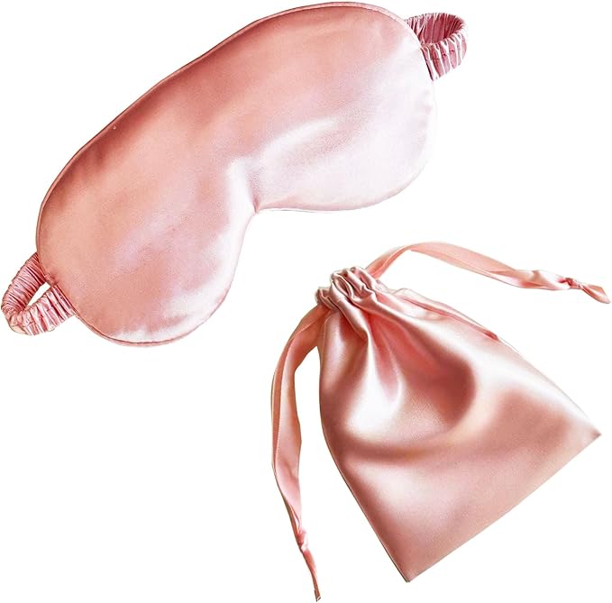 Silk Eye Mask for Sleeping - Satin Eye Cover with Silk Storage Bag Pink - Bloomnest