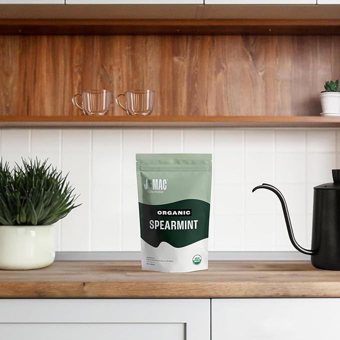 J Mac Botanicals Organic Spearmint tea loose leaf - Bloomnest
