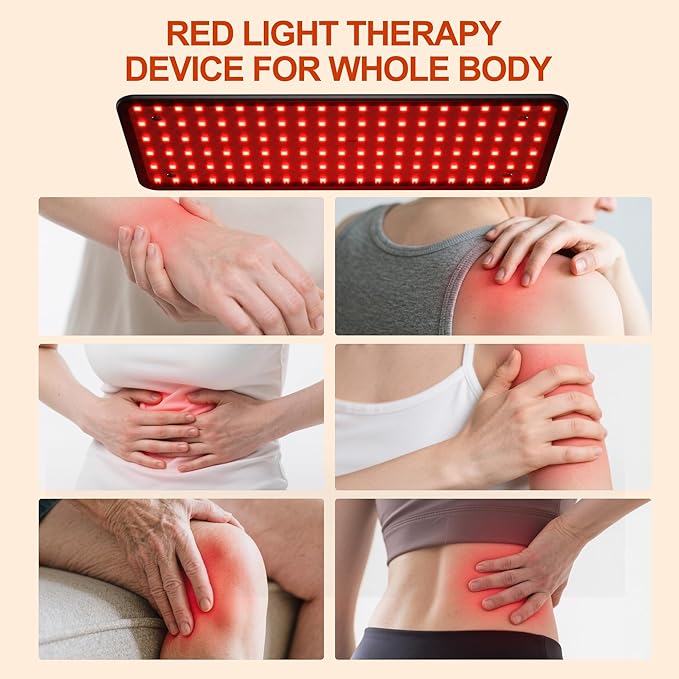Morfone Red Light Therapy for Body Face - Infrared Light Therapy Lamp 660nm, 850nm, 940nm Tri-Wavelength LED Beads Panel with Height Adjustable Stand for Home Use, Gift for Women Girls, S Morfone