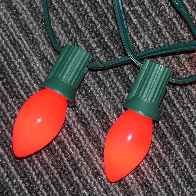SUNSGNE C7 Red Christmas Replacement Night Light Bulbs, 5 Watt E12 Candelabra Base Bulbs - Great for Small Night Lights, Decorative Lights, Christmas Outdoor String Lights, Pack of 25 - Bloomnest