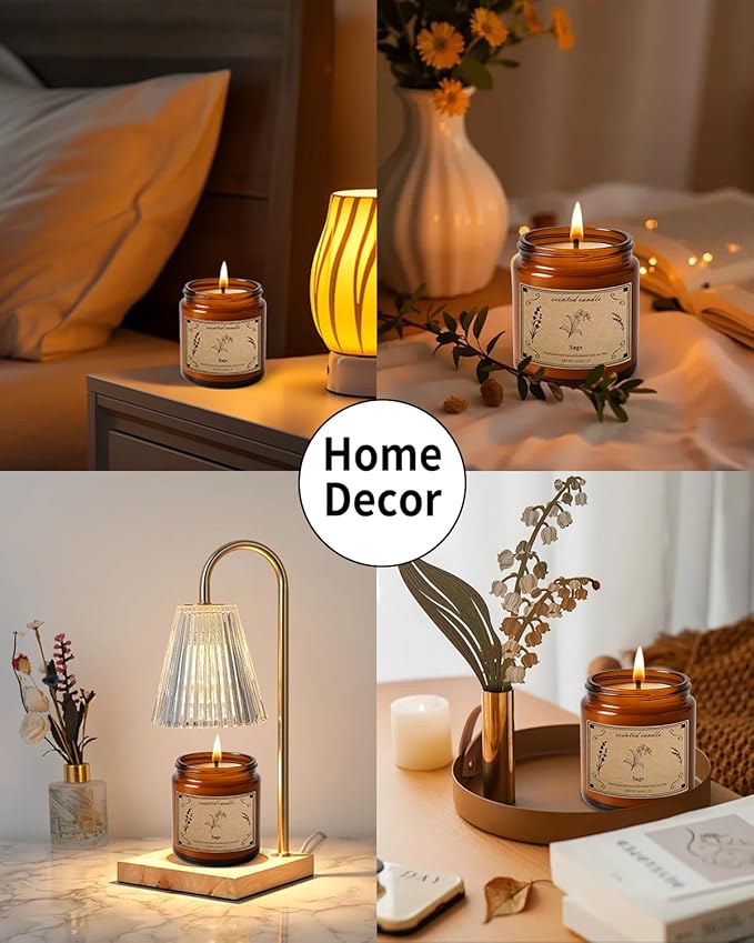 Sage Candles for Cleansing, 16oz Large Jar White Scented Candle, Over 100 Hours of Burn Time, Ideal for Home Decor and Gift - Bloomnest