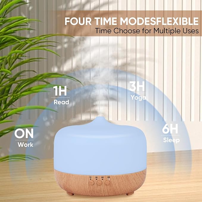 HAPPTWS 1000ml Essential Oil Diffuser - Remote Control Aromatherapy Diffuser 7 Color Changing LED for Large Room Home HAPPTWS