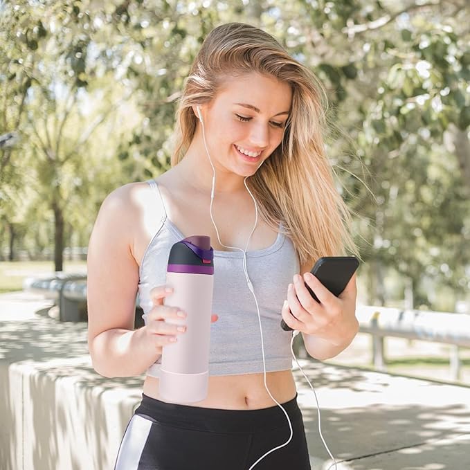 2PCS Silicone Water Bottle Boot, Compatible with Owala 24oz 32oz 40oz, Protective Anti-Scratch & Anti-Dent No Noise Sleeve Cover for FreeSip/Twist/Flip Water Bottles (Dreamy Field, 24oz) BKBY