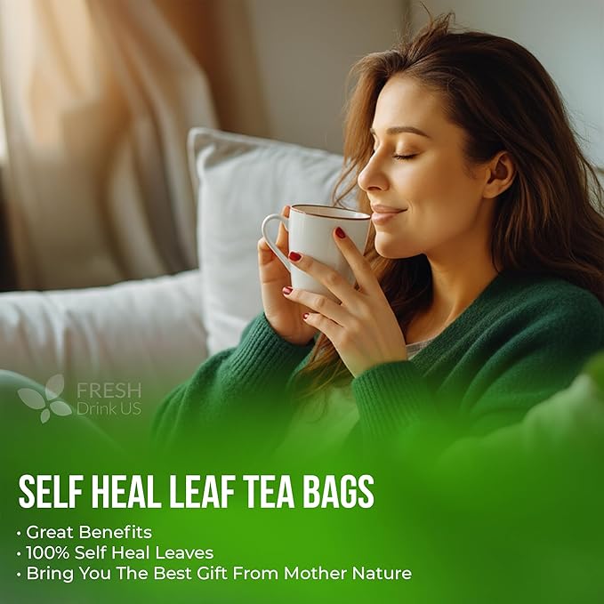 FreshDrinkUS, Premium Self Heal Leaves Tea | 40 Tea Bags | Premium Dried Self Heal Herb for Herbal Tea – Naturally Caffeine-Free, Clean & Convenient Tea Bags. Sugar-Free. Vegan - Bloomnest