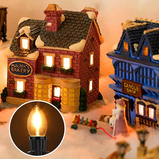 Macarrie 12 Pcs Single Salt Lamp Cord Replacement for Christmas Village E12 Corded Light Bulb Socket with Metal Clip Switch Plugs for Christmas Village House Accessories Crystal Salt Lamps 6 ft