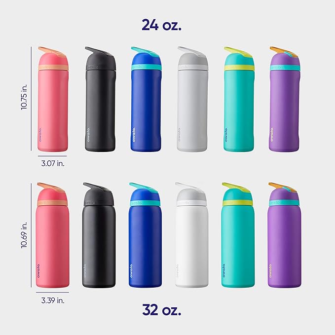Owala Flip Insulated Stainless Steel Water Bottle with Straw, BPA-Free Sports Water Bottle, Great for Travel, 24 Oz, Shy Marshmallow Owala