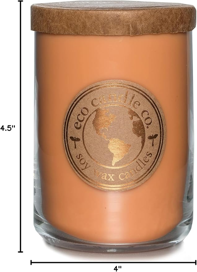 ECO CANDLE CO. Recycled Candle, Orange Clove, 26 oz. Double Wick - Scents of Oranges Pierced with Spicy Cloves - 100% Soy Wax, No Lead, Kraft Paper Label & Lid, Hand Poured - Bloomnest