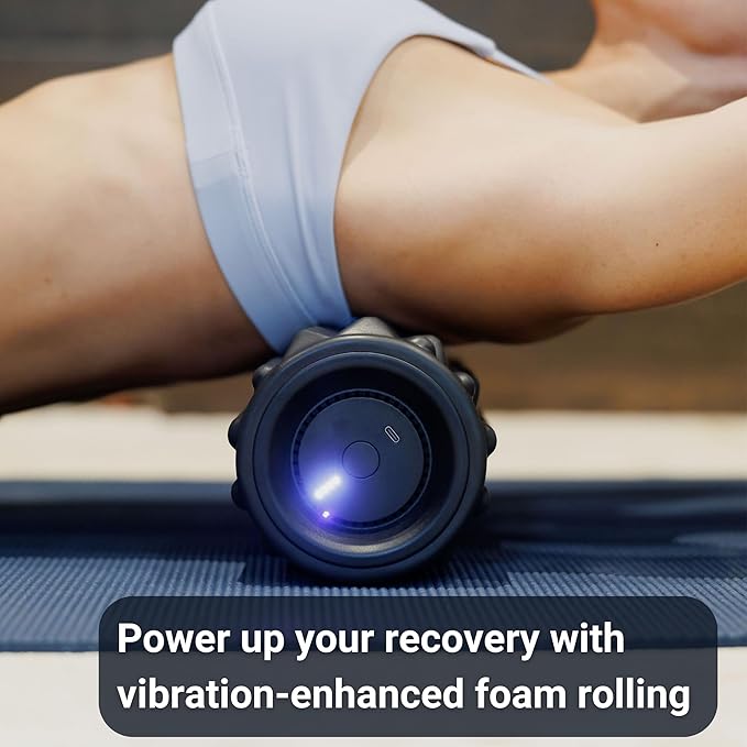 VibePro Flow Vibrating Foam Roller - 5-Mode Vibrating Massage Roller for Muscles Deep Tissue, Recovery, & Pain Relief - High-Intensity Electric Foam Roller for Back, Legs & Shoulders - Rechargeable - Bloomnest