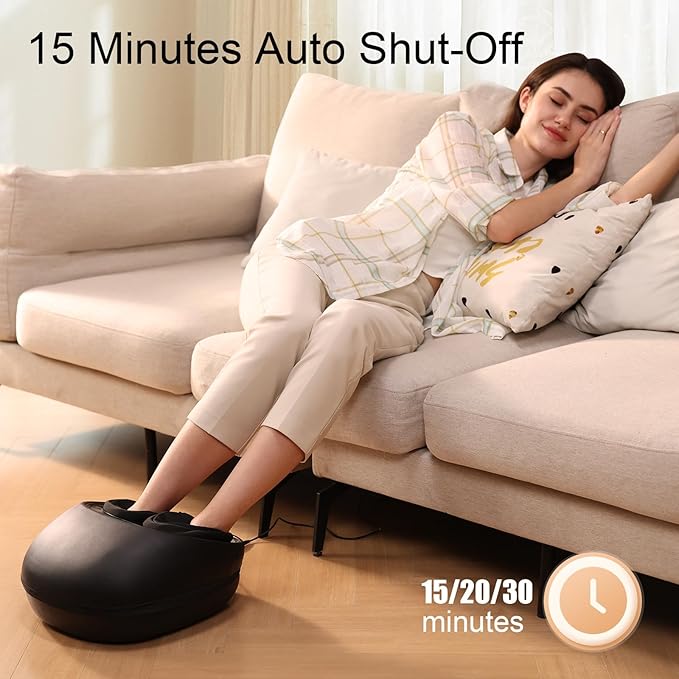 Foot Massager with Heat, Deep Kneading Therapy Compression, Shiatsu Feet Massager Machine for Plantar Fasciitis, Neuropathy Pain, Birthday Gifts for Women Mom Men Dad - Bloomnest