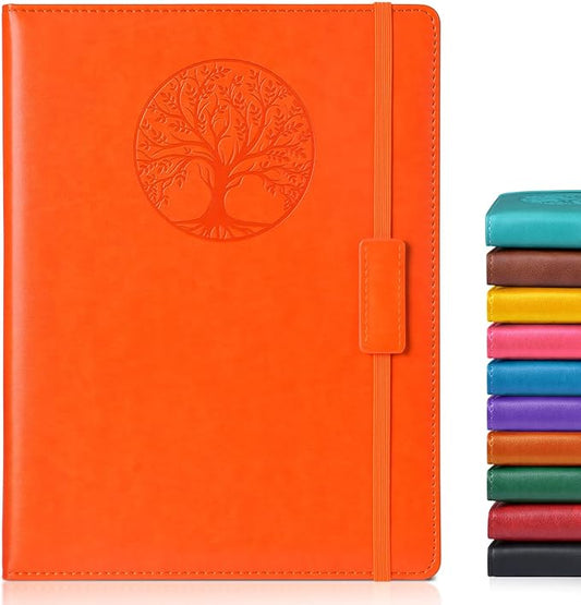 Lined Journal Notebook for Women Men,256 Pages B5 Large Hardcover Leather Journals for Writing,Travel,Business,Work & School,College Ruled Notebooks for Note Taking,Diary Notepad 7.8"×10.2" - Bloomnest