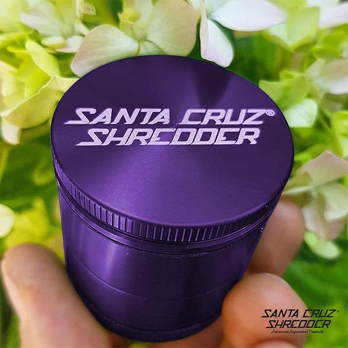 Santa Cruz Shredder Herb and Spice Grinder 3 Piece Medium 2 1/8" Superior Grip and Aluminium (Purple) - Bloomnest