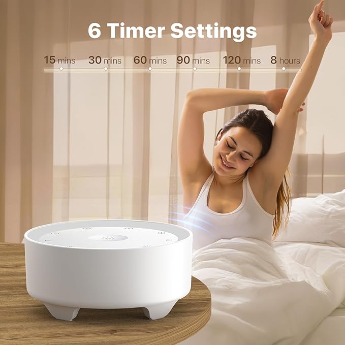 Kipcush Sound Machine & Night Light for Adults/Baby/Kid. White Noise Machine with Max 8H Timer & 20 Soothing Sleep Sounds. Small Size & Portable Design for Bedroom, Office, Travel. Favorites Buttons - Bloomnest