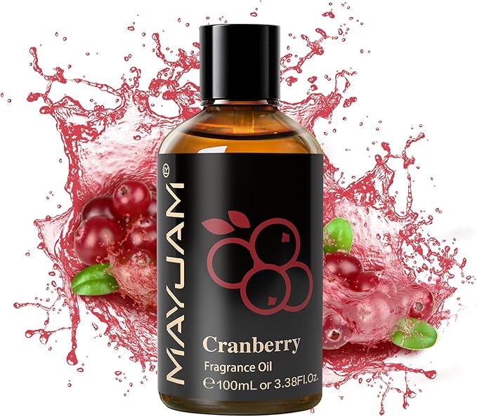 MAYJAM 100ML/3.38FL.OZ Cranberry Fragrance Oils with Glass Dropper, Essential Oils for Diffusers for Home, Long Lasting Scented Oils for Diffusers Soap Candle Making - Bloomnest