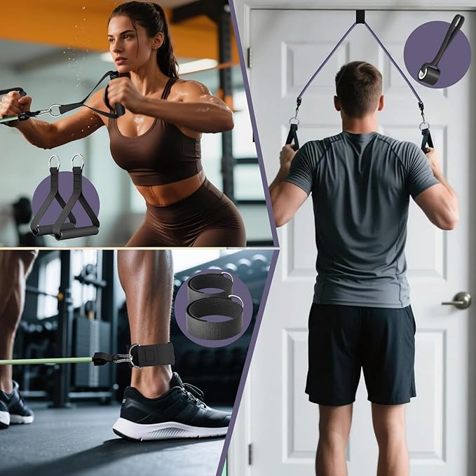 WHATAFIT Resistance Bands, Exercise Bands，Resistance Bands for Working Out, Work Out Bands with Handles for Men and Women Fitness, Strength Training Home Gym Equipment - Bloomnest