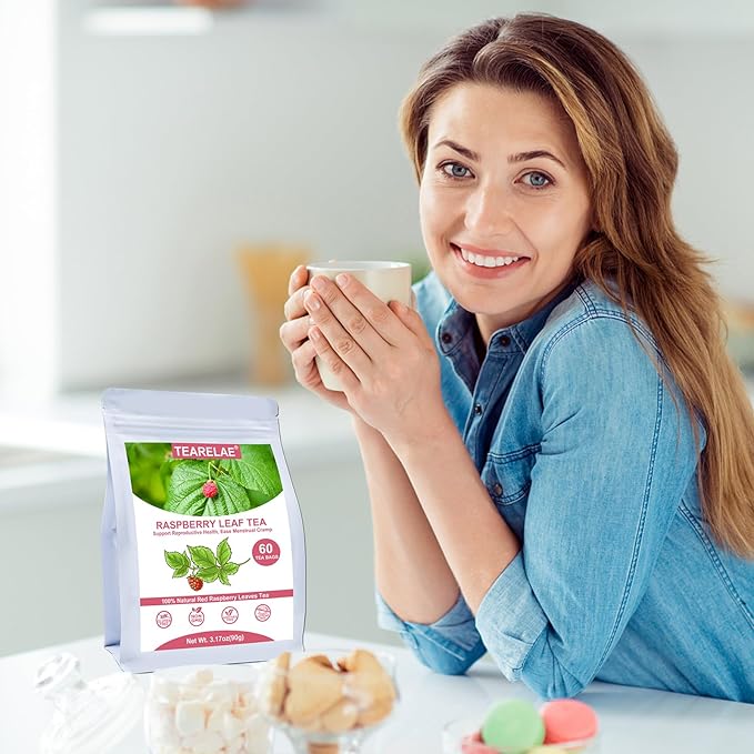 TEARELAE - Raspberry Leaf Tea - 1.5g x 60 Count - Premium Red Raspberry Leaves Tea Bags - Promote a Healthy Pregnancy, Ease Menstrual Cramp - Non-GMO - Caffeine-Free - Bloomnest