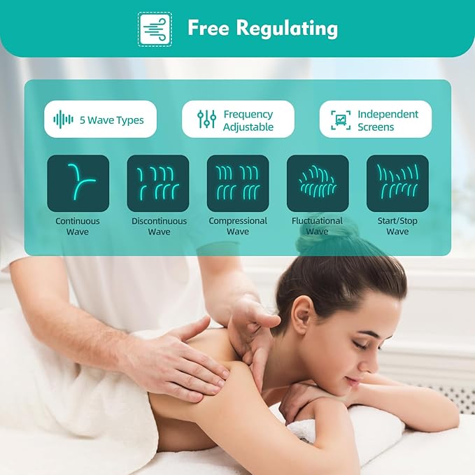 KWD808-I Electric Stimulator Machine, 110V Electric Impulse Acupuncture Treatment, 100-240V 6 Output Patch Massager, 500-1060hpa Electrotherapy Acupuncture Instrument Pulse Electrotherapy DEROANKE