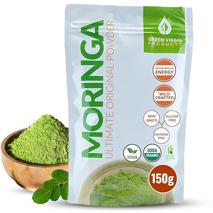 Organic, Moringa Oleifera, Original Leaf Powder, 150 Grams - Bloomnest