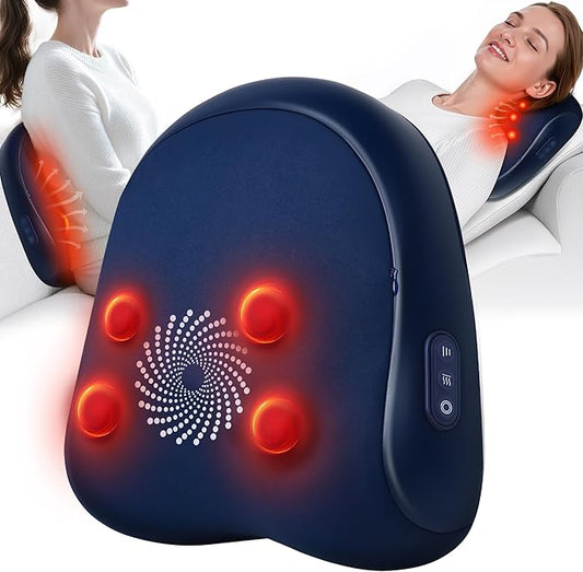 Shiatsu Back and Neck Massager with Heat – Deep Kneading Massage Pillow for Relaxation – Corded Design for Full Body Use - Bloomnest