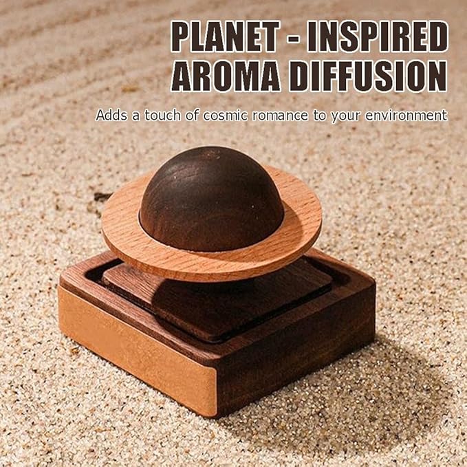 Wood Essential Oil Diffuser,Planet Walnut Aroma Therapy,Passive Diffuser for Desk Table Home Office Car Wardrobe Yoga Hall and SPA, Thoughtful Gifts for Yoga Meditation - Bloomnest