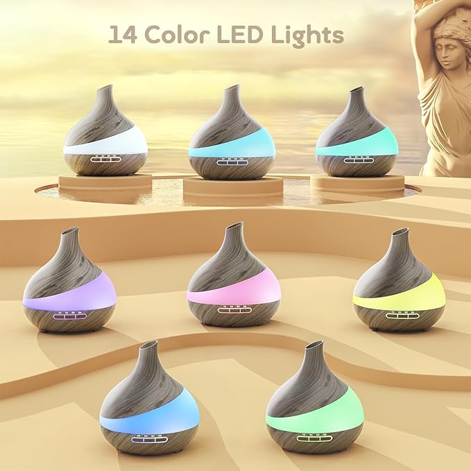 500ML Essential Oil Diffuser: Aroma Diffuser with Remote Control for Hotel Spa Yoga Room - Humidifiers for Bedroom with 14 Colors LED Night Light for Kids/Women Home Relaxation - Bloomnest