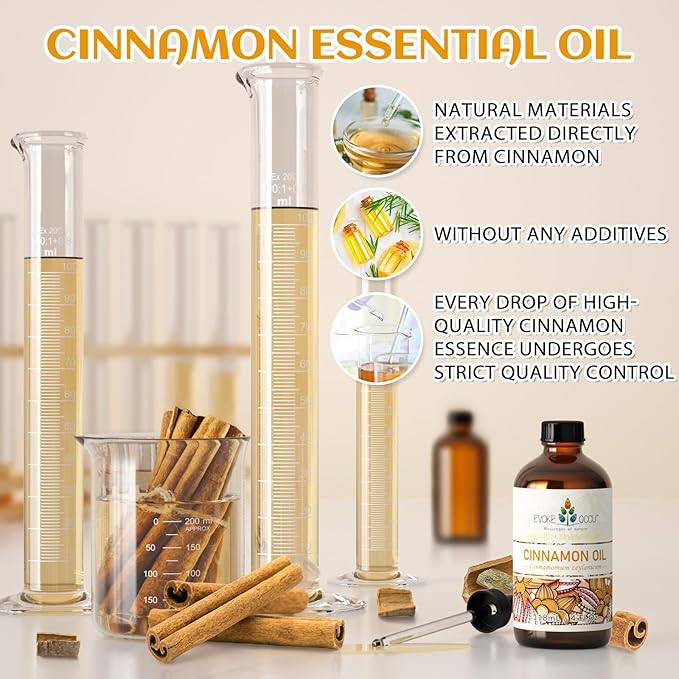 EVOKE OCCU Cinnamon Essential Oil - Warm Fall Scent for Diffuser, Spray, Soap, Candles, Hair & Skin Care - 4 Fl Oz - Bloomnest