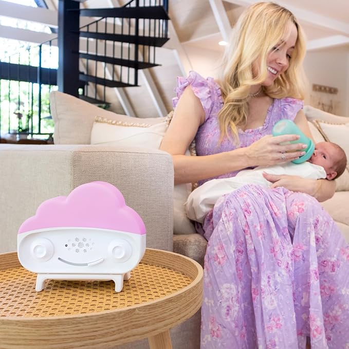 Happiest Baby SNOObie Smart White Noise Machine - Portable Baby Sound Machine with Night Light - 12 Soothing Sounds for Sleep Training, White - Bloomnest