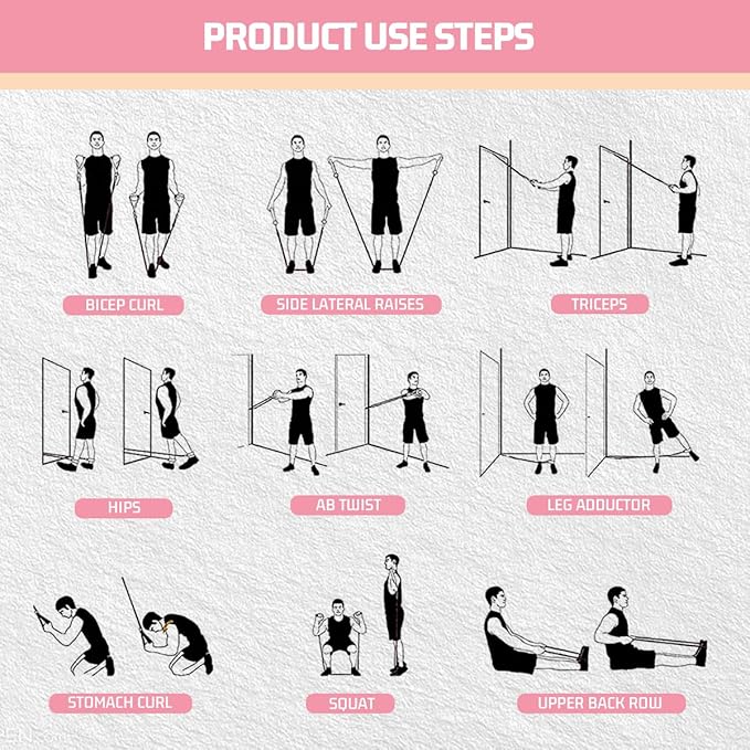 VEICK Resistance Bands, Exercise Bands, Workout Bands, Resistance Bands for Working Out with Handles for Men and Women, Exercising Bands for Fitness Weights Work Out at Home - Bloomnest