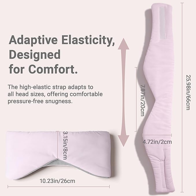 Reversible Cotton Eye Mask for Sleep, Adjustable Soft Breathable Design in Pink/Grey, Lightweight Full-Cover Blindfold for Travel & Nap, Holiday Gift Set for Women Men Adults - Bloomnest