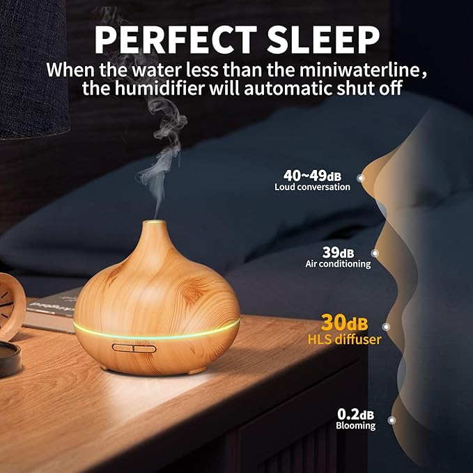 HLS Aroma Diffusers for Essential Oils Large Room with 10 Essential Oils,Ultrasonic Aromatherapy Diffuser for Home Bedroom, Cool Mist Humidifier Vaporizer - Bloomnest
