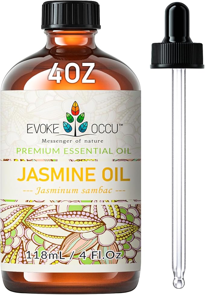 EVOKE OCCU Jasmine Essential Oil for Cleaning, Air Freshening, Relaxing, Add to Spray and Diffuser - 4 Fl Oz - Bloomnest