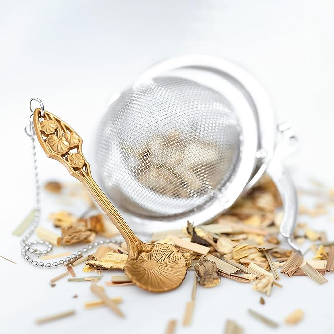 Tea Strainers For Loose Tea Stainless Steel Tea Ball Infuser Tea Ball For Loose Leaf Tea Infuser For Loose Leaf Tea Loose Leaf Tea Steeper Cute Tea Infuser Gift (Lobed)