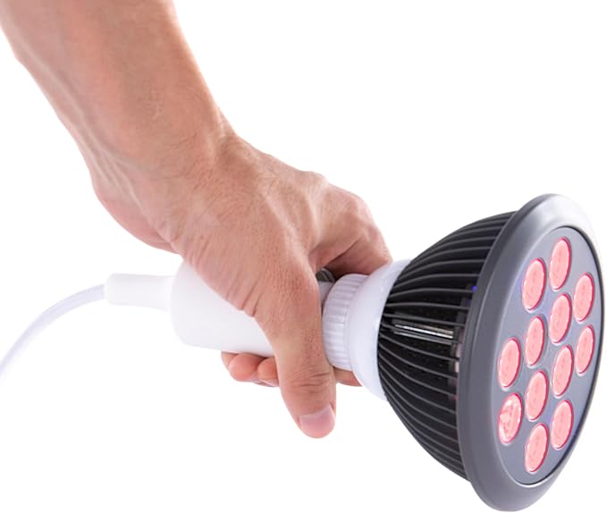 hooga Red Light Therapy Bulb, 660nm & 850nm Red & Near Infrared Light, 12 Dual-Chip LEDs, Targeted Light Bulb with Base & Braided Power Cord for Home Wellness Routine, HG24 Hooga